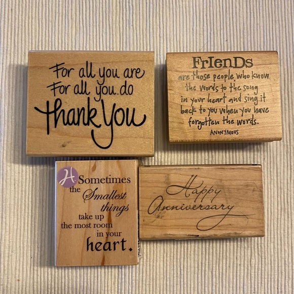 Lot of Sentiments and Sayings Wood Mounted Stamps - Picture 4 of 5